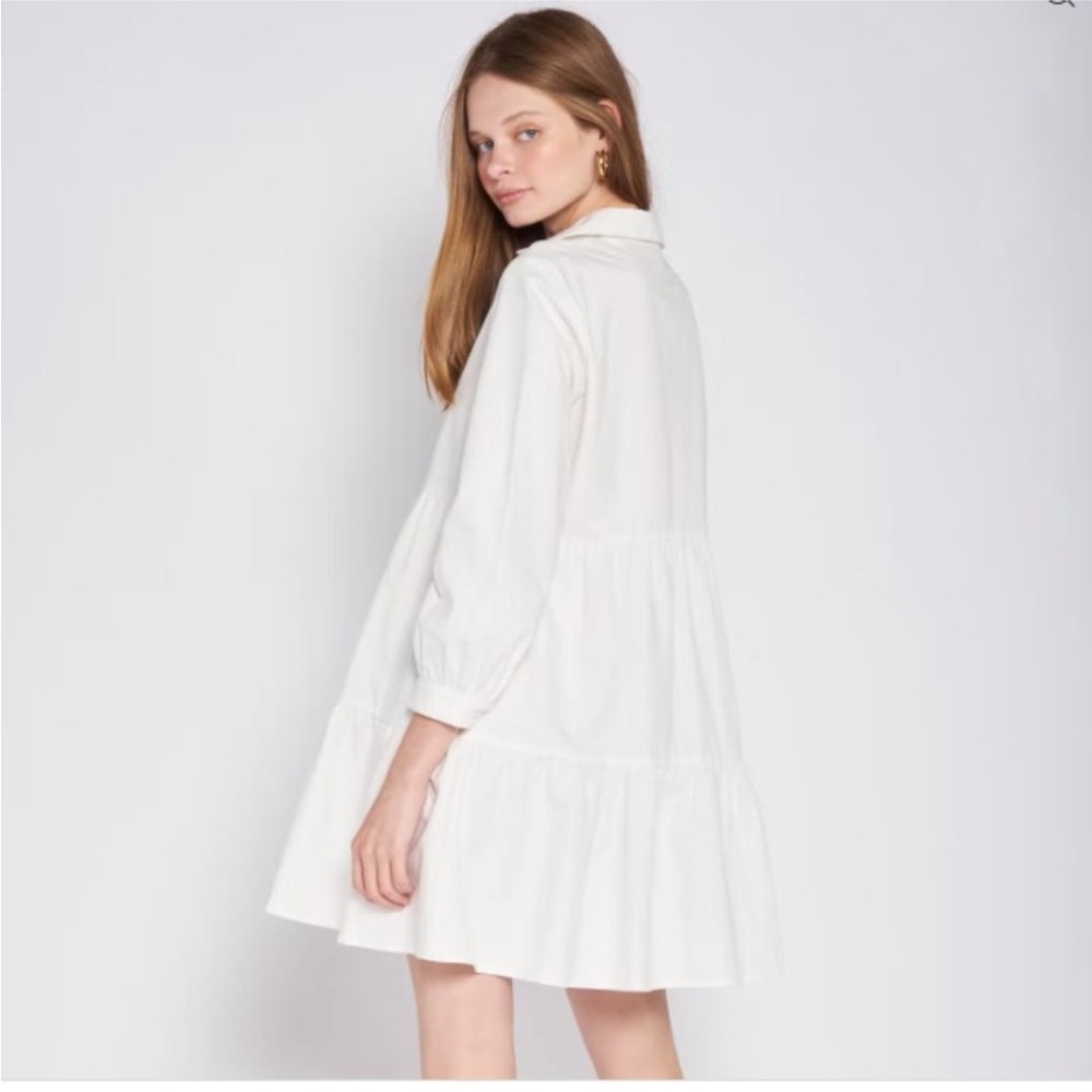 White Longsleeve Baby Doll Dress